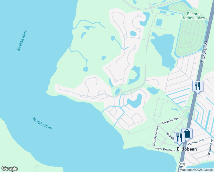 map of restaurants, bars, coffee shops, grocery stores, and more near 4183 Herons Pointe Drive in Port Charlotte