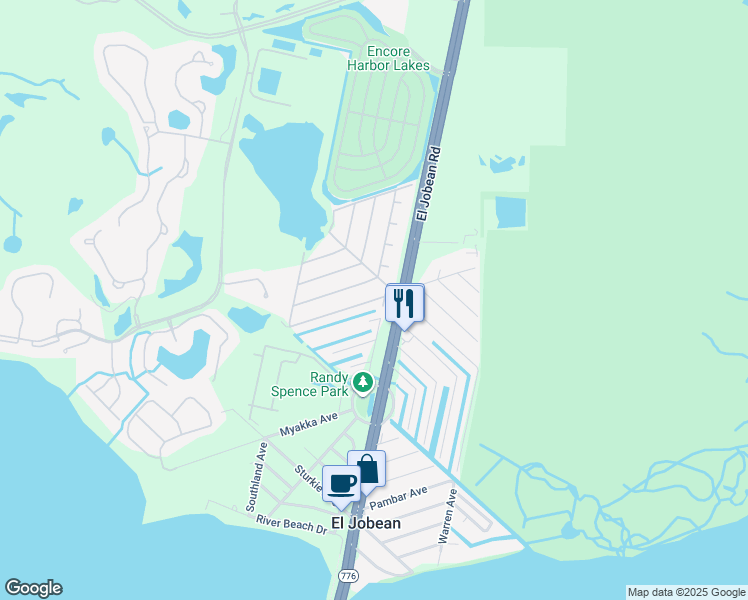 map of restaurants, bars, coffee shops, grocery stores, and more near 14401 Weeksonia Avenue in Port Charlotte