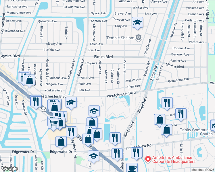 map of restaurants, bars, coffee shops, grocery stores, and more near 3550 Shawn Street in Port Charlotte