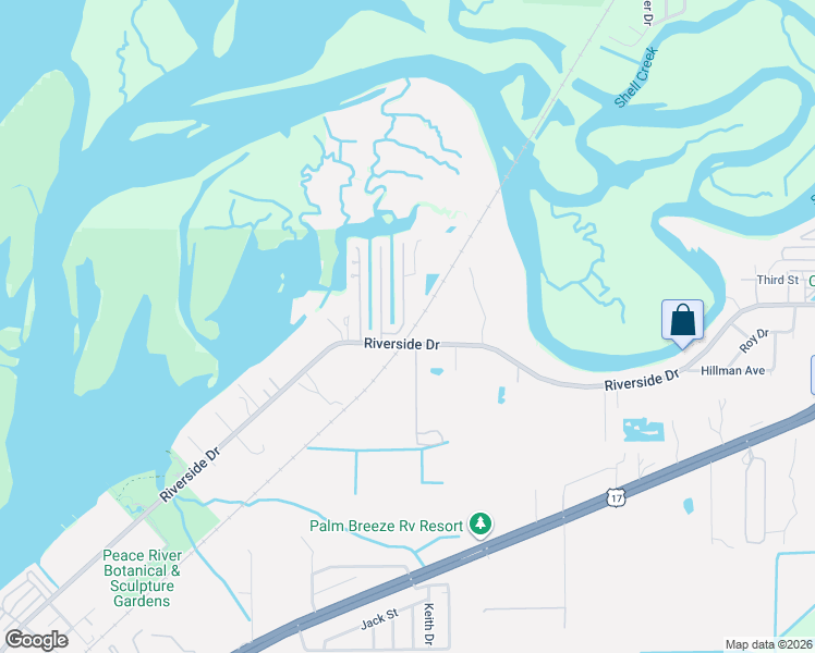 map of restaurants, bars, coffee shops, grocery stores, and more near 3024 Bayside Parkway in Punta Gorda