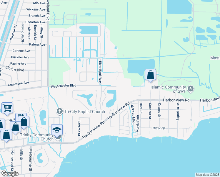 map of restaurants, bars, coffee shops, grocery stores, and more near 4008 Oakview Drive in Port Charlotte