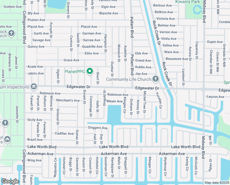 map of restaurants, bars, coffee shops, grocery stores, and more near 18428 Robinson Avenue in Port Charlotte