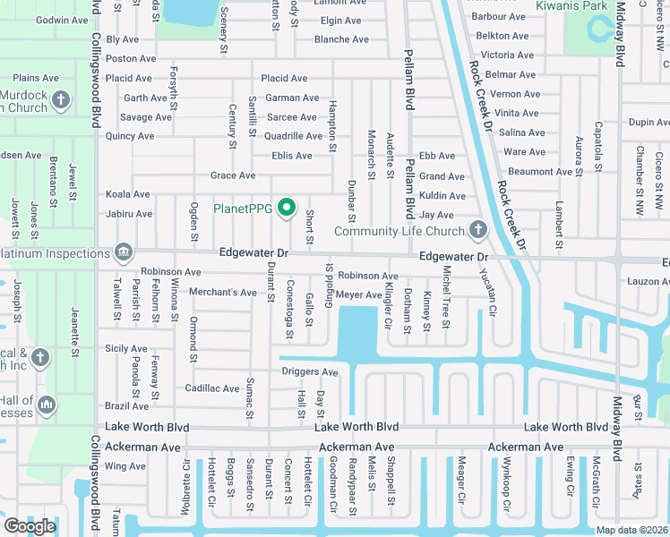 map of restaurants, bars, coffee shops, grocery stores, and more near 18371 Robinson Avenue in Port Charlotte