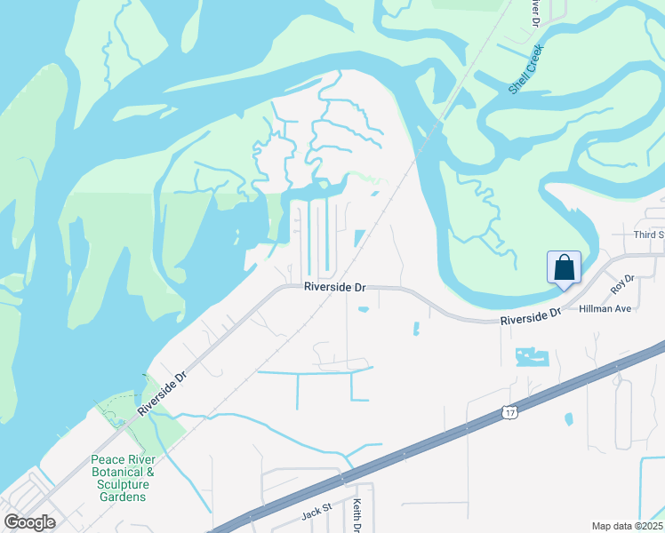 map of restaurants, bars, coffee shops, grocery stores, and more near 3111 Bayside Parkway in Punta Gorda