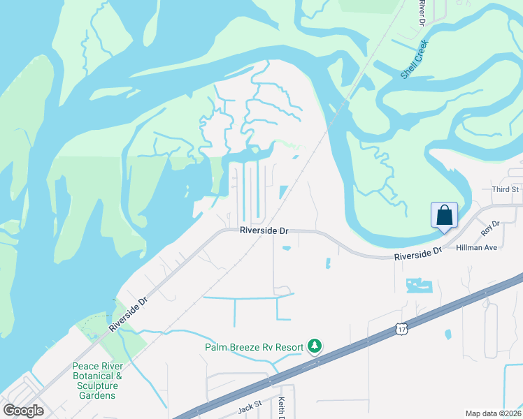 map of restaurants, bars, coffee shops, grocery stores, and more near 3024 Bayside Parkway in Punta Gorda