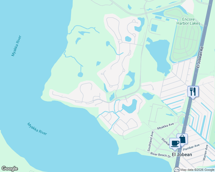 map of restaurants, bars, coffee shops, grocery stores, and more near 4183 Herons Pointe Drive in Port Charlotte