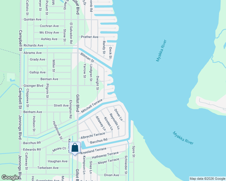 map of restaurants, bars, coffee shops, grocery stores, and more near 12438 Ran Terrace in Port Charlotte