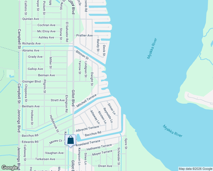 map of restaurants, bars, coffee shops, grocery stores, and more near 12438 Ran Terrace in Port Charlotte