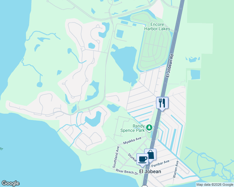 map of restaurants, bars, coffee shops, grocery stores, and more near 14286 Reserve Court in Port Charlotte