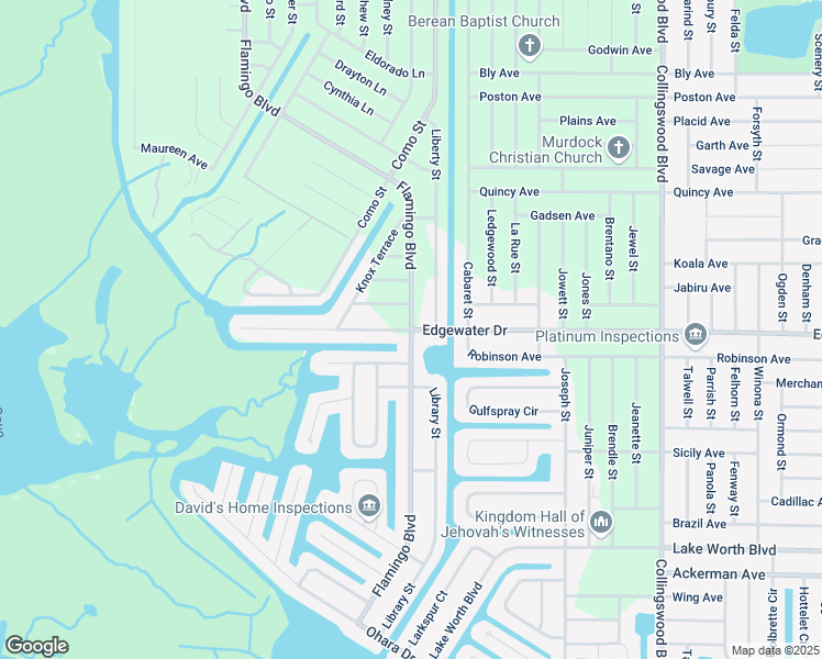 map of restaurants, bars, coffee shops, grocery stores, and more near Edgewater Dr & Flamingo Blvd in Port Charlotte