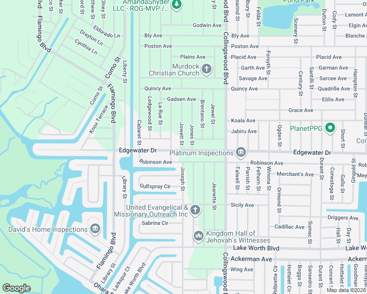 map of restaurants, bars, coffee shops, grocery stores, and more near 17430 Edgewater Drive in Port Charlotte