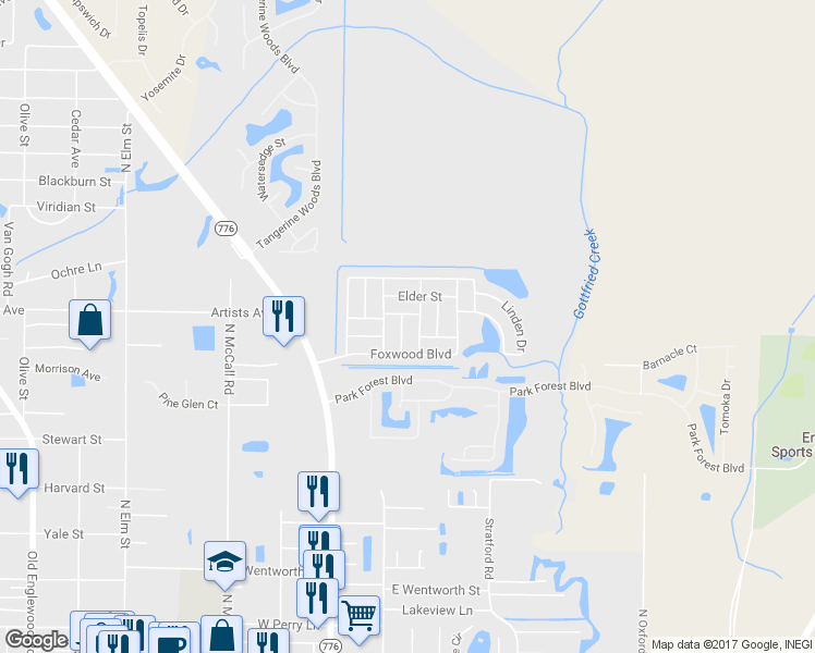 map of restaurants, bars, coffee shops, grocery stores, and more near 612 Apple Lane in Englewood