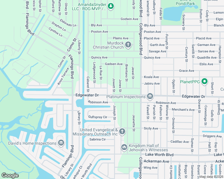 map of restaurants, bars, coffee shops, grocery stores, and more near 17430 Edgewater Drive in Port Charlotte