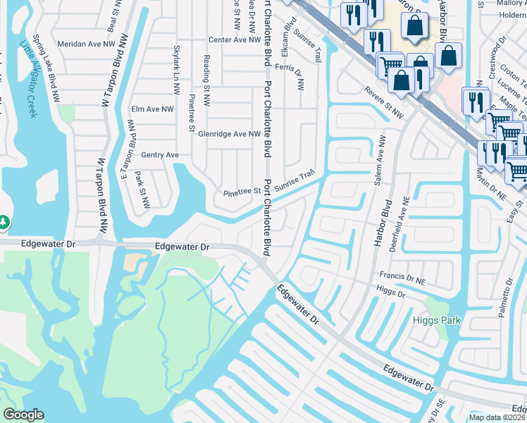 map of restaurants, bars, coffee shops, grocery stores, and more near 3524 Port Charlotte Boulevard in Port Charlotte