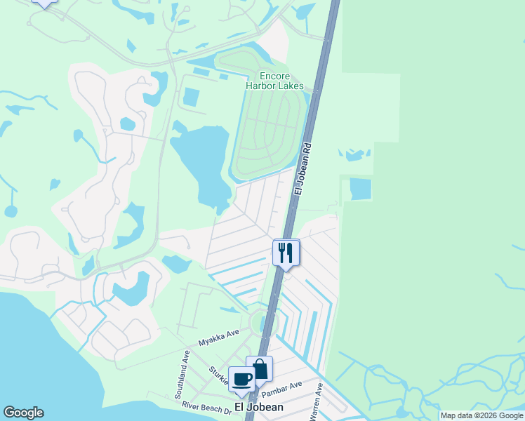 map of restaurants, bars, coffee shops, grocery stores, and more near 3560 Rossmere Road in Port Charlotte