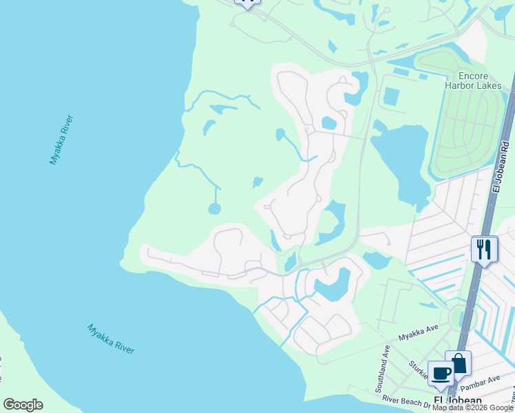 map of restaurants, bars, coffee shops, grocery stores, and more near 3658 Pennyroyal Road in Port Charlotte