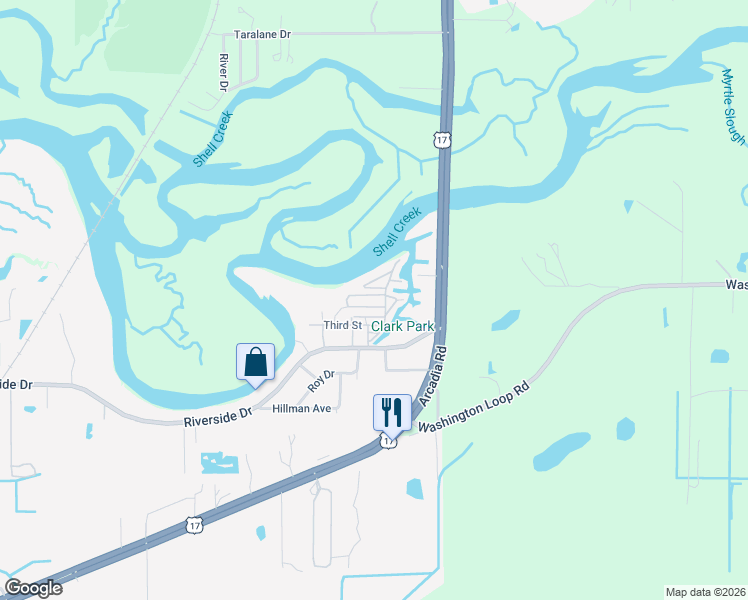 map of restaurants, bars, coffee shops, grocery stores, and more near 100 Santos Drive in Punta Gorda