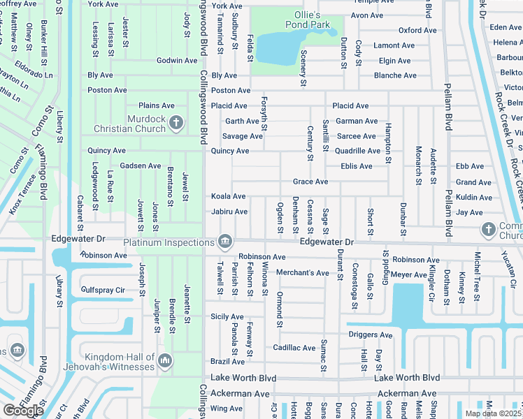map of restaurants, bars, coffee shops, grocery stores, and more near 3464 Winona Street in Port Charlotte
