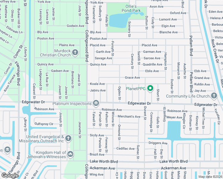 map of restaurants, bars, coffee shops, grocery stores, and more near 3464 Winona Street in Port Charlotte
