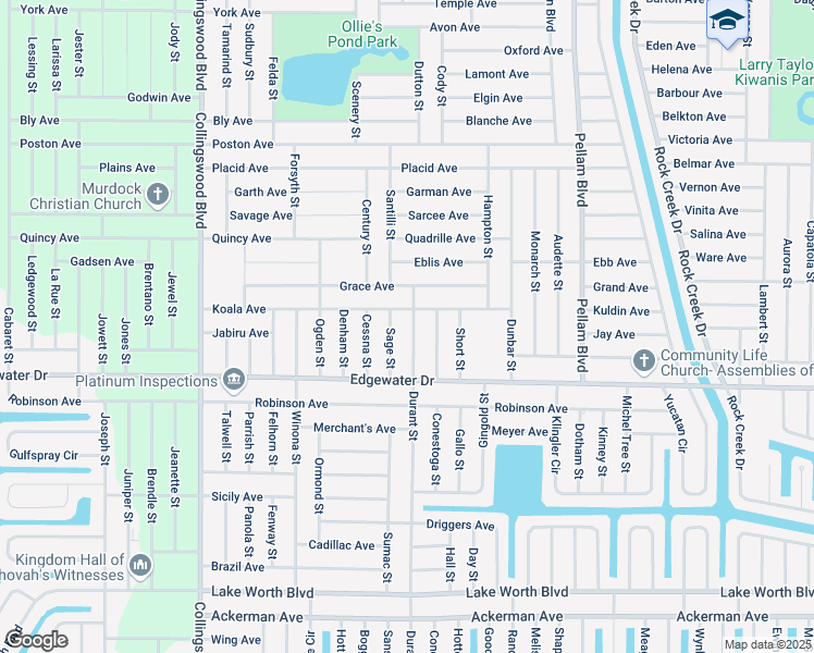 map of restaurants, bars, coffee shops, grocery stores, and more near 3460 Durant Street in Port Charlotte