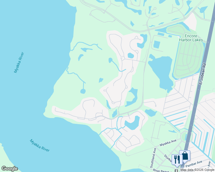 map of restaurants, bars, coffee shops, grocery stores, and more near 3658 Pennyroyal Road in Port Charlotte