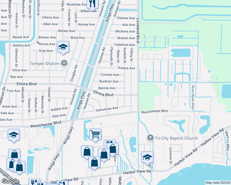 map of restaurants, bars, coffee shops, grocery stores, and more near 23438 Elmira Boulevard in Port Charlotte