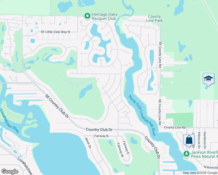 map of restaurants, bars, coffee shops, grocery stores, and more near 8 Southeast Paddock Circle in Tequesta