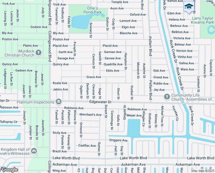 map of restaurants, bars, coffee shops, grocery stores, and more near 3460 Durant Street in Port Charlotte