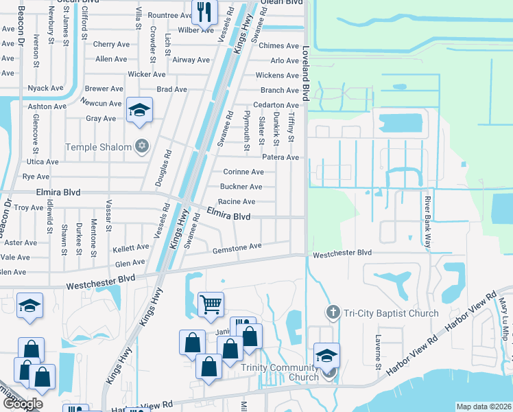 map of restaurants, bars, coffee shops, grocery stores, and more near 23438 Elmira Boulevard in Port Charlotte