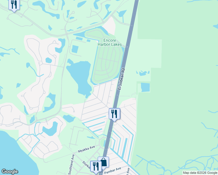 map of restaurants, bars, coffee shops, grocery stores, and more near 3500 Rossmere Road in Port Charlotte