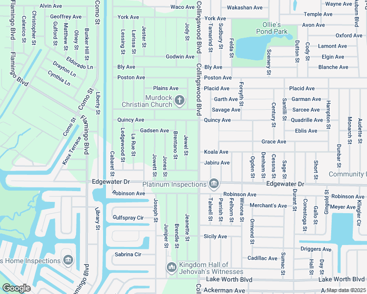 map of restaurants, bars, coffee shops, grocery stores, and more near 3414 Brentano Street in Port Charlotte