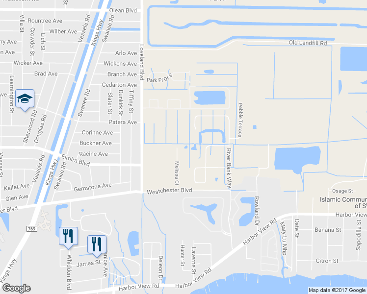 map of restaurants, bars, coffee shops, grocery stores, and more near 3423 Melissa Court in Port Charlotte