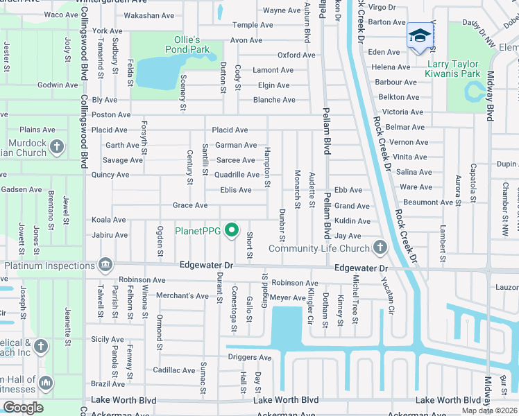 map of restaurants, bars, coffee shops, grocery stores, and more near 3404 Hampton Street in Port Charlotte