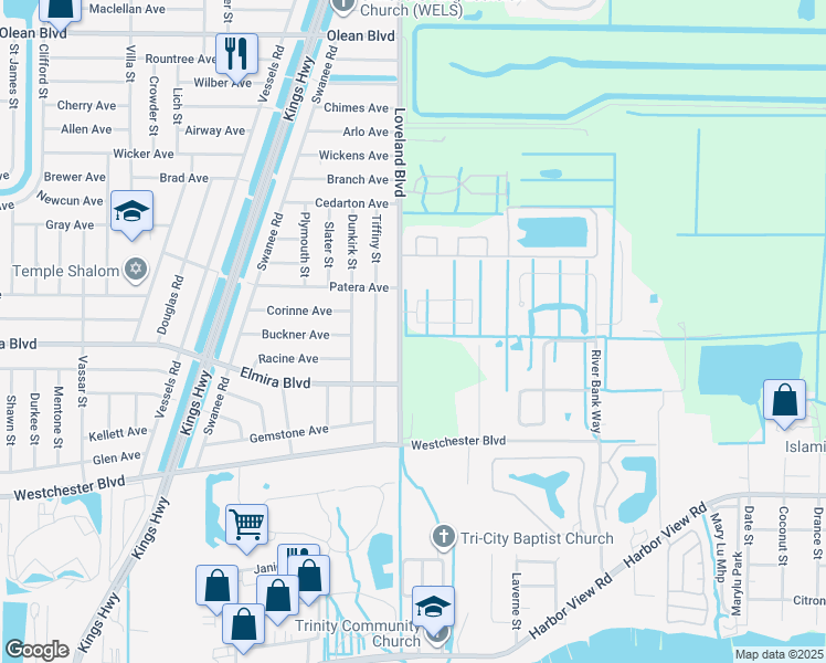 map of restaurants, bars, coffee shops, grocery stores, and more near 3380 Loveland Boulevard in Port Charlotte