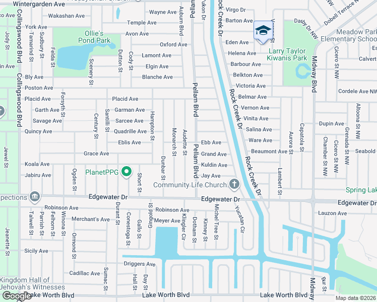 map of restaurants, bars, coffee shops, grocery stores, and more near 3408 Audette Street in Port Charlotte