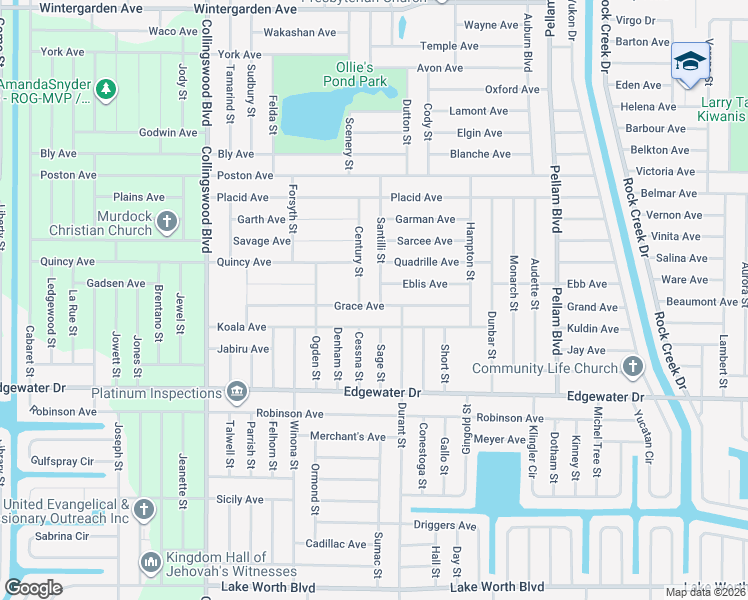 map of restaurants, bars, coffee shops, grocery stores, and more near 18234 Grace Avenue in Port Charlotte