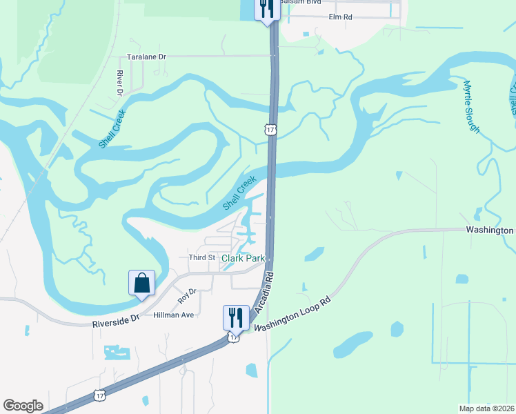 map of restaurants, bars, coffee shops, grocery stores, and more near 29530 Shell Creek Court in Punta Gorda