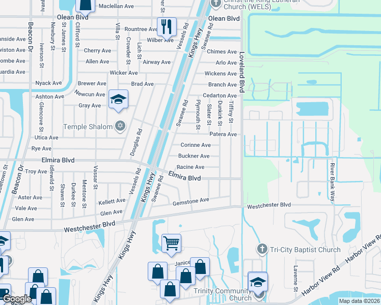 map of restaurants, bars, coffee shops, grocery stores, and more near 23390 Buckner Avenue in Port Charlotte