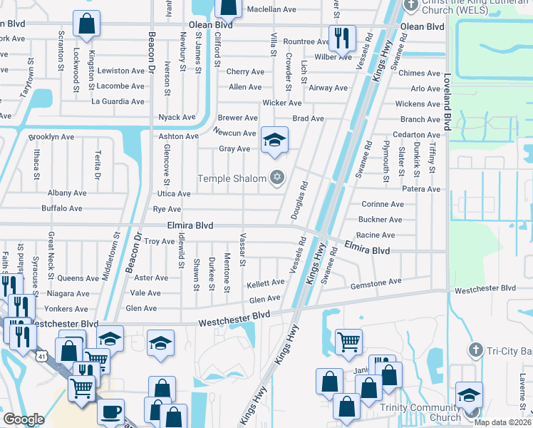 map of restaurants, bars, coffee shops, grocery stores, and more near 23193 Rye Avenue in Port Charlotte