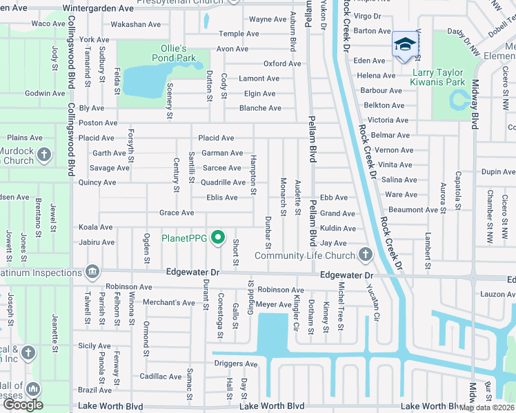 map of restaurants, bars, coffee shops, grocery stores, and more near 3404 Hampton Street in Port Charlotte