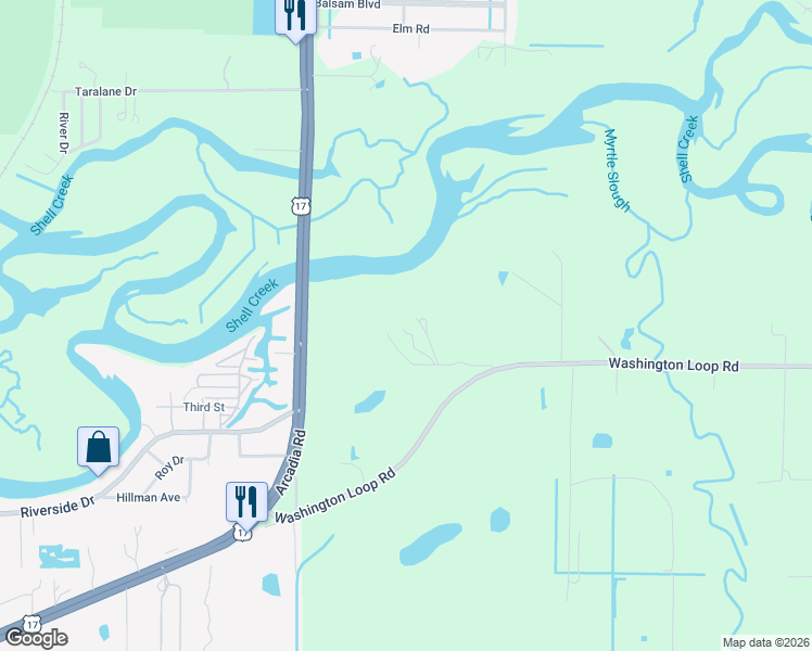 map of restaurants, bars, coffee shops, grocery stores, and more near 39321 Washington Loop Road in Punta Gorda