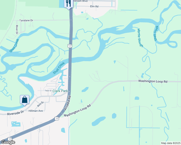 map of restaurants, bars, coffee shops, grocery stores, and more near 39321 Washington Loop Road in Punta Gorda