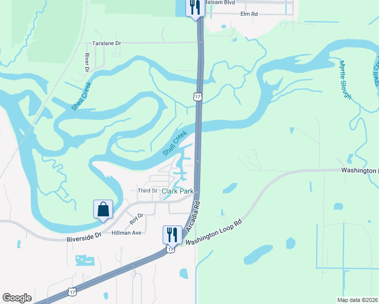 map of restaurants, bars, coffee shops, grocery stores, and more near 29530 Shell Creek Court in Punta Gorda