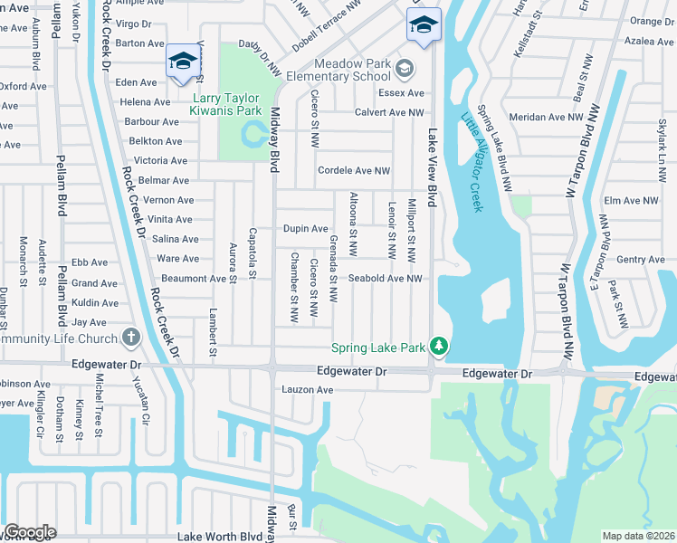 map of restaurants, bars, coffee shops, grocery stores, and more near 730 Seabold Avenue Northwest in Port Charlotte