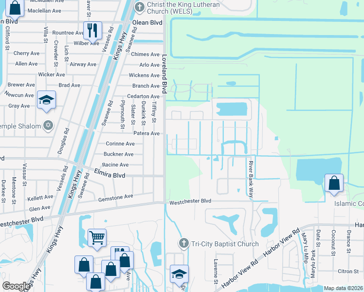 map of restaurants, bars, coffee shops, grocery stores, and more near 3360 Loveland Boulevard in Port Charlotte