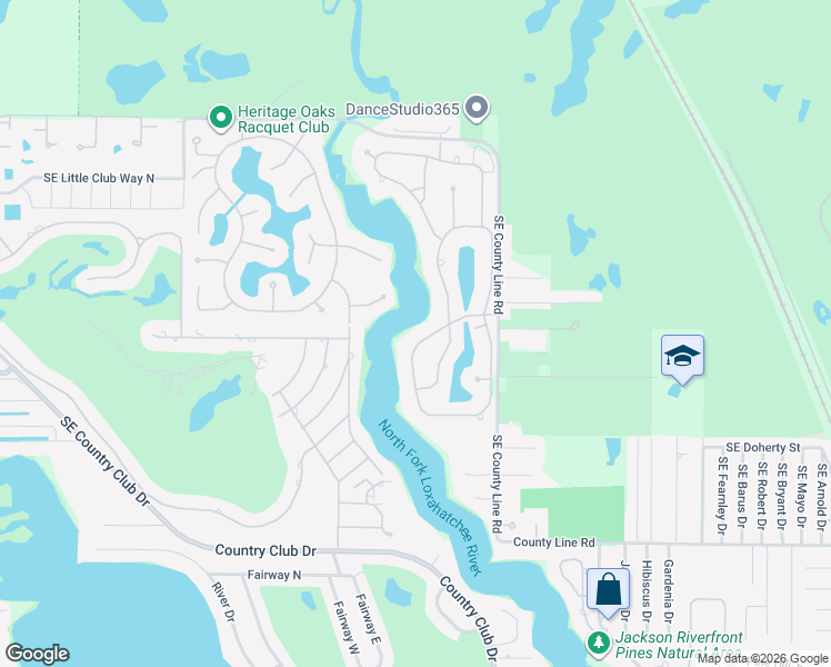 map of restaurants, bars, coffee shops, grocery stores, and more near 18797 Southeast River Ridge Road in Jupiter