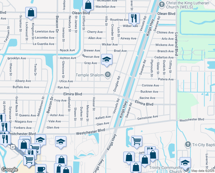 map of restaurants, bars, coffee shops, grocery stores, and more near 23194 Rye Avenue in Punta Gorda