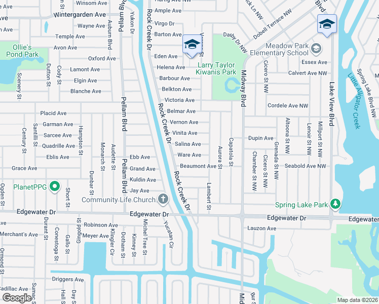 map of restaurants, bars, coffee shops, grocery stores, and more near 1148 Ware Avenue in Port Charlotte