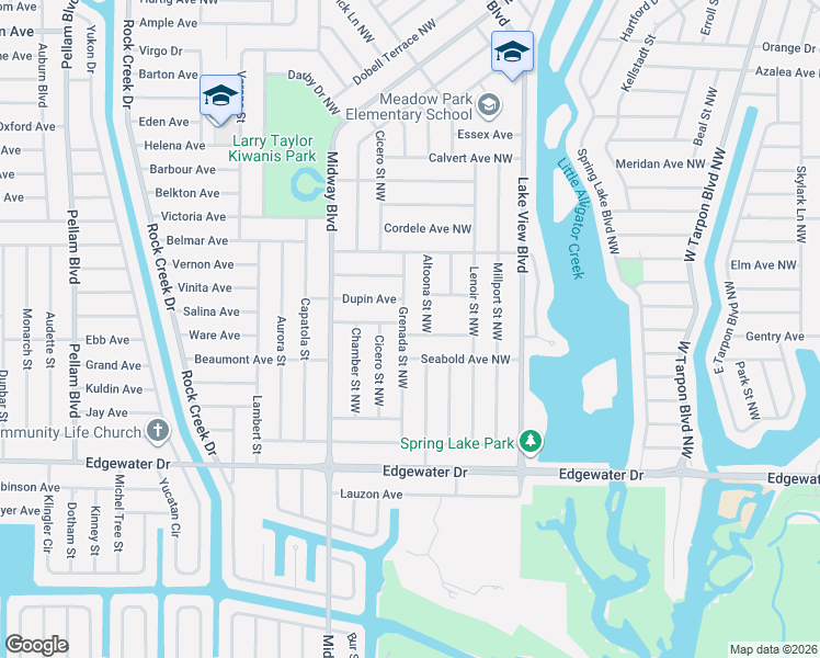 map of restaurants, bars, coffee shops, grocery stores, and more near 317 Grenada Street Northwest in Port Charlotte
