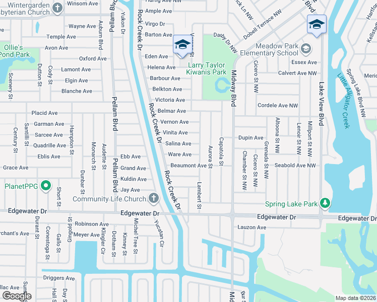 map of restaurants, bars, coffee shops, grocery stores, and more near 1149 Salina Avenue in Port Charlotte